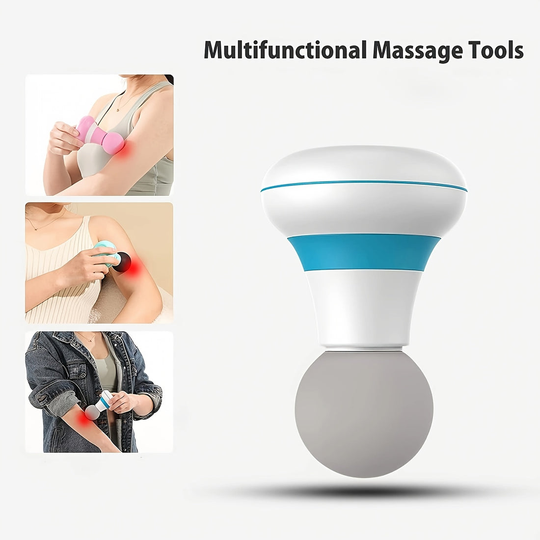 Portable Handheld Massager Wand, 6 Vibration Modes, USB Rechargeable Lithium Battery, Unscented Mini Electric Massage Tool for Neck, Shoulder, Back, and Whole Body Relief