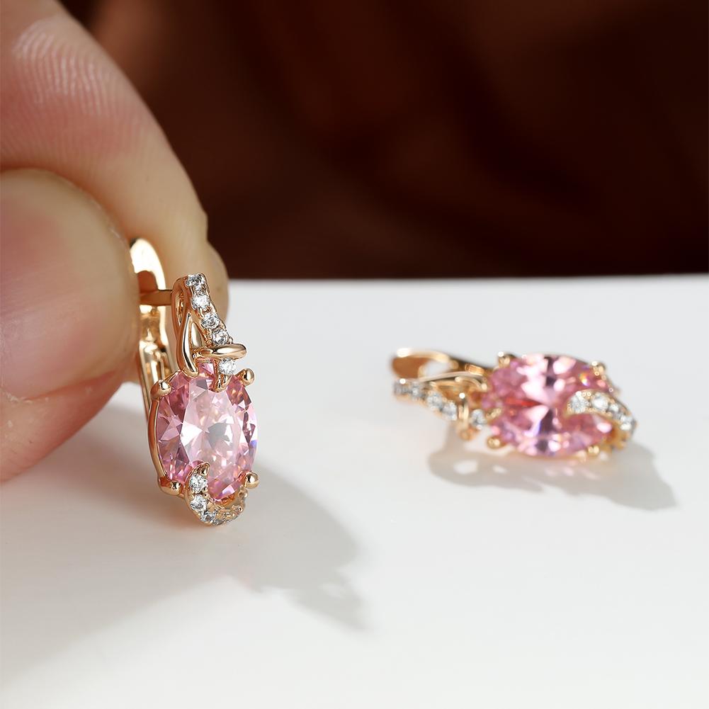 Women's 18K Gold Plated Various Colored Oval Stone Stud Drop Earrings Jewelry