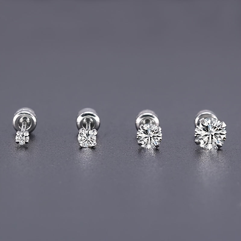 Titanium Steel Earrings For Men, Clean Zircon Earrings Jewelry