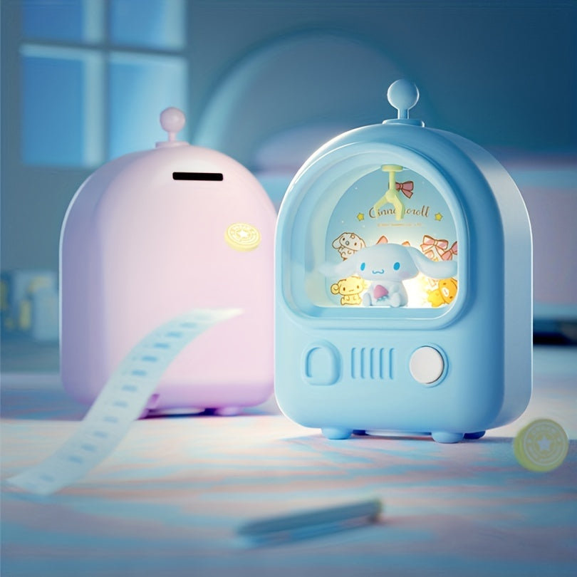 Cinnamoroll Kuromi Hellokitty Piggy Bank Night Light Cute Style Pink Blue Purple 3 Wptional Built-in 200mAh Battery Support Android Charging Perfect For Room Decoration Birthday Gift Creative Gift