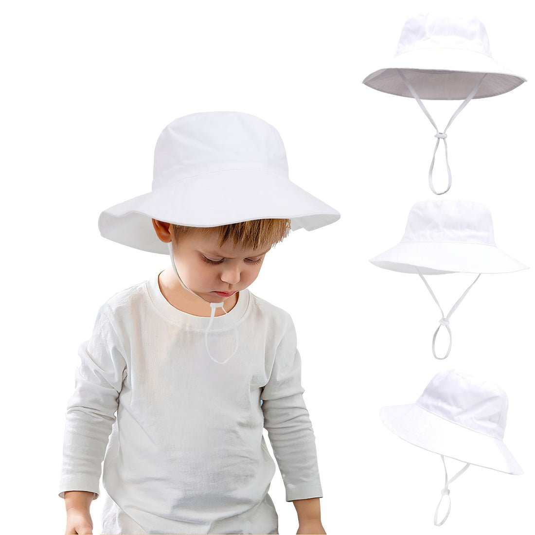 Baby Solid Color Animal Dinosaur Octopus Print Bucket Hat Sunscreen Wide Brim Beach Basin Hat For Girls And Boys