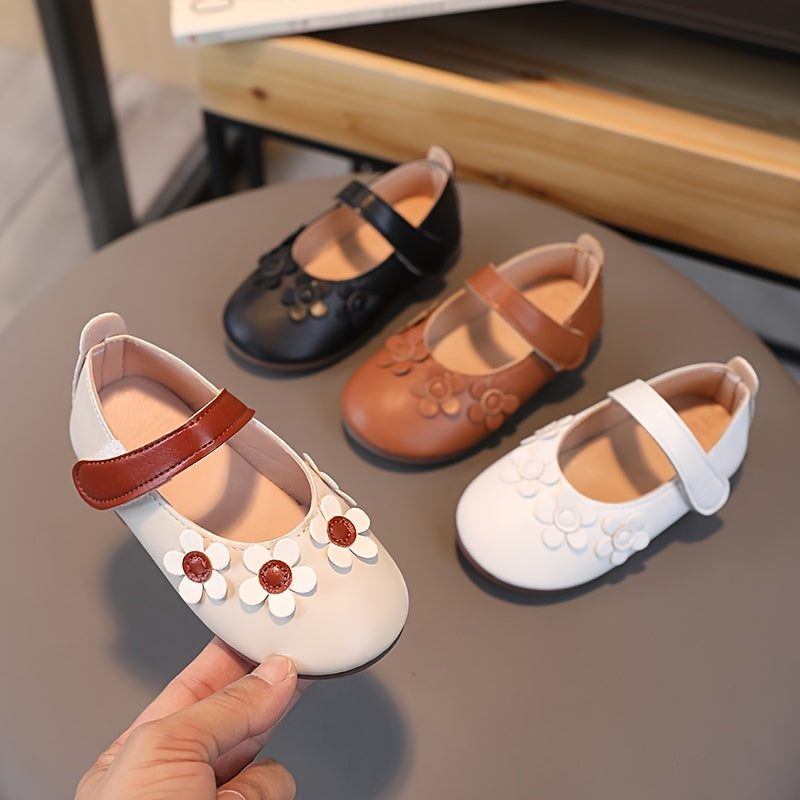 3D Floral Mary Jane Flats - Ultra-Soft, Slip-Resistant, Lightweight, Breathable, Easy-On Shoes for Girls - Comfortable and Stylish Footwear