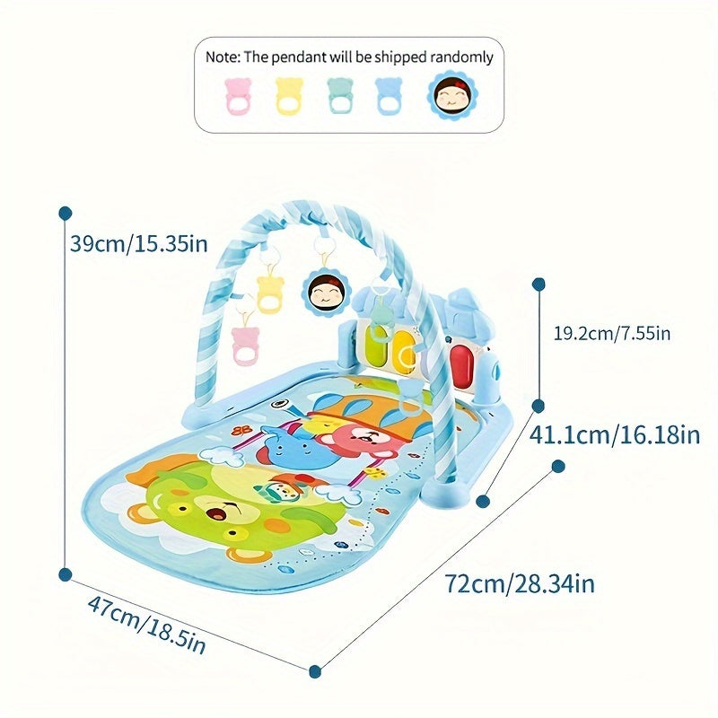 Deluxe Baby Music Gym - Pedal Piano Toy, Fitness Rack, Prone Time Activity Mat for Newborn Fitness, 0-1 Years Old, Colorful Game Mat for Sensory Development and Motor Skills