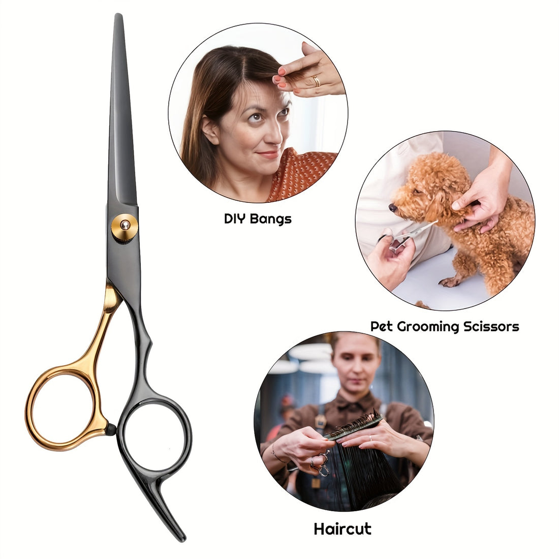 10pcs/Set Hair Cutting Scissors Kit, Stainless Steel Hairdressing Shears Set, Professional Hair Cutting Thinning Scissors For Barber Home Use