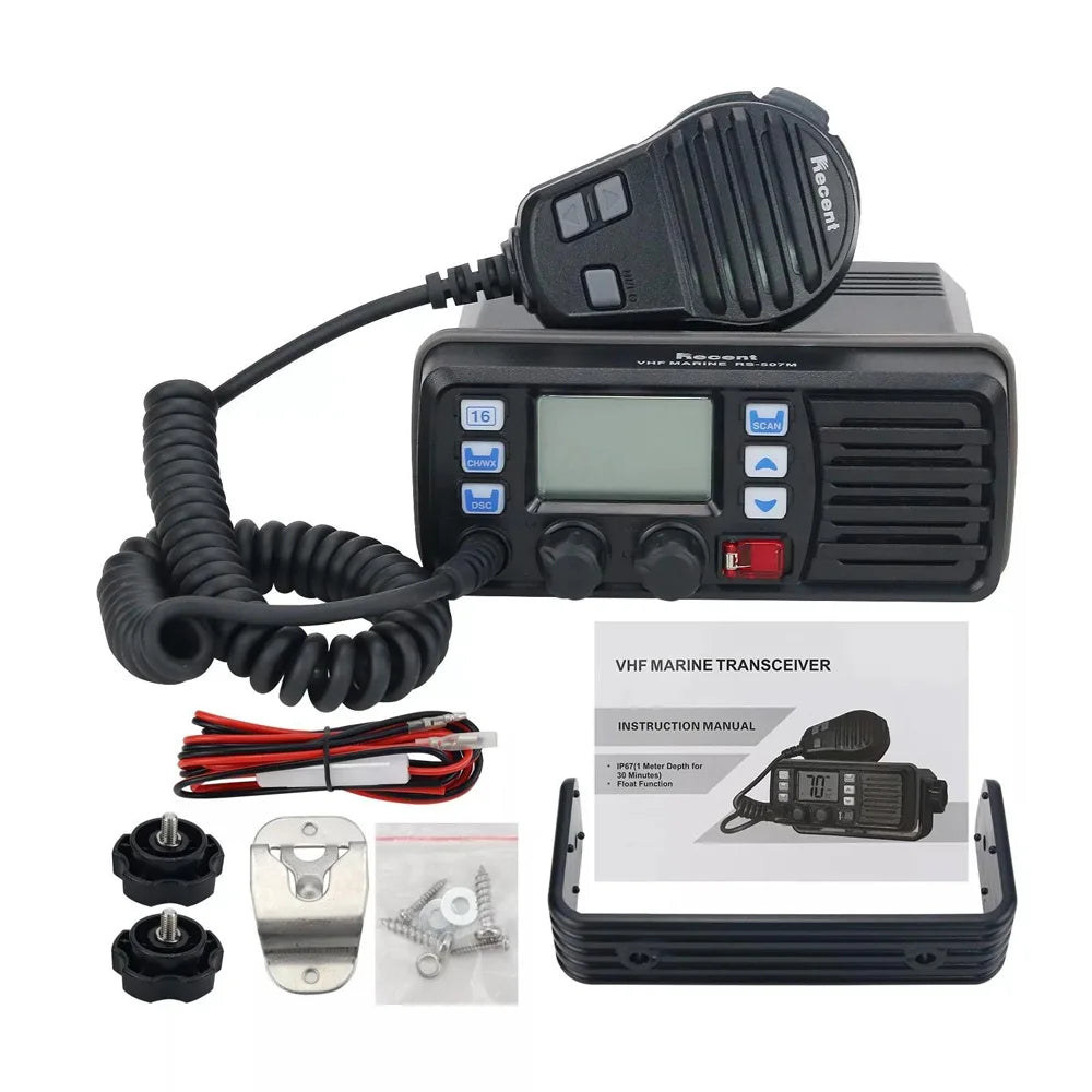 RS-507M 25W VHF GPS Receiver IPX7 Waterproof Mobile Boat Marine Radio DSC Call Auto 50km Range RS507M Wireless Walkie Talkie