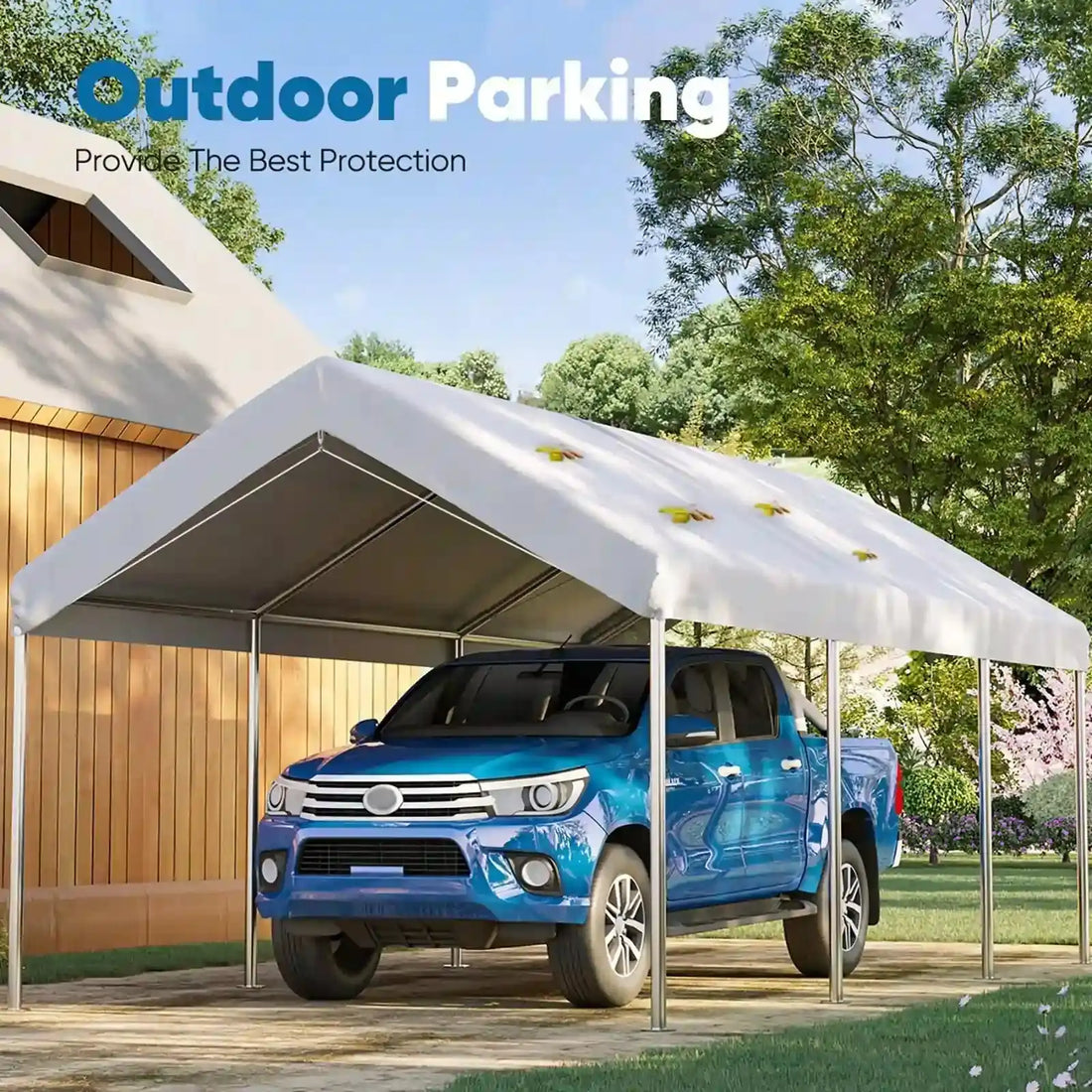 XZ OEM ODM Custom Outdoor 10x20ft Heavy Duty Carport Car Canopy Garage Boat Shelter Car Roof Tent Aluminum Carport