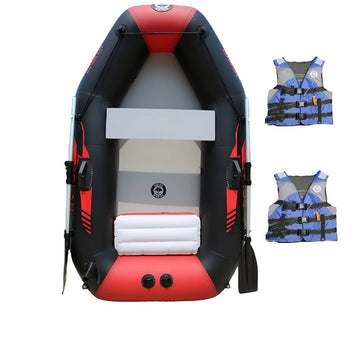 SOLAR MARINE 2 M 6.5ft 2 Person PVC Inflatable Kayak Fishing Boat Portable Wear-resistant With Oar Accessories and 2 Life Vest