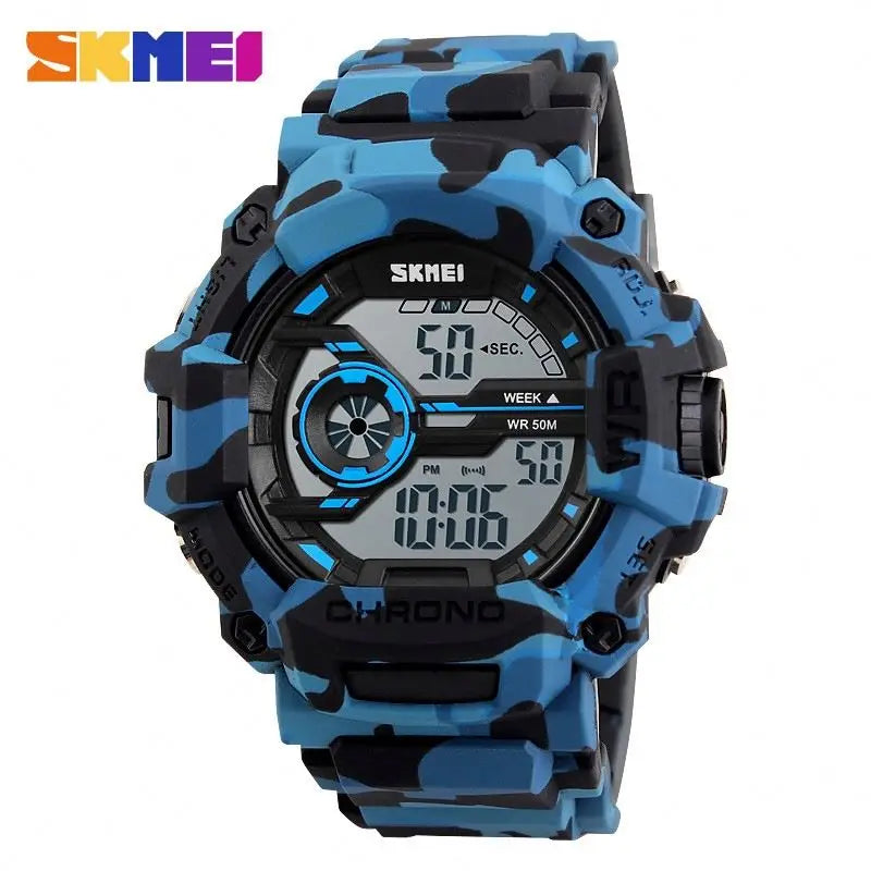 SKMEI 1233 Fashion  Boys Digital Watch Stylish Camouflage Waterproof Calendar Cool Sports Relogio Musculino