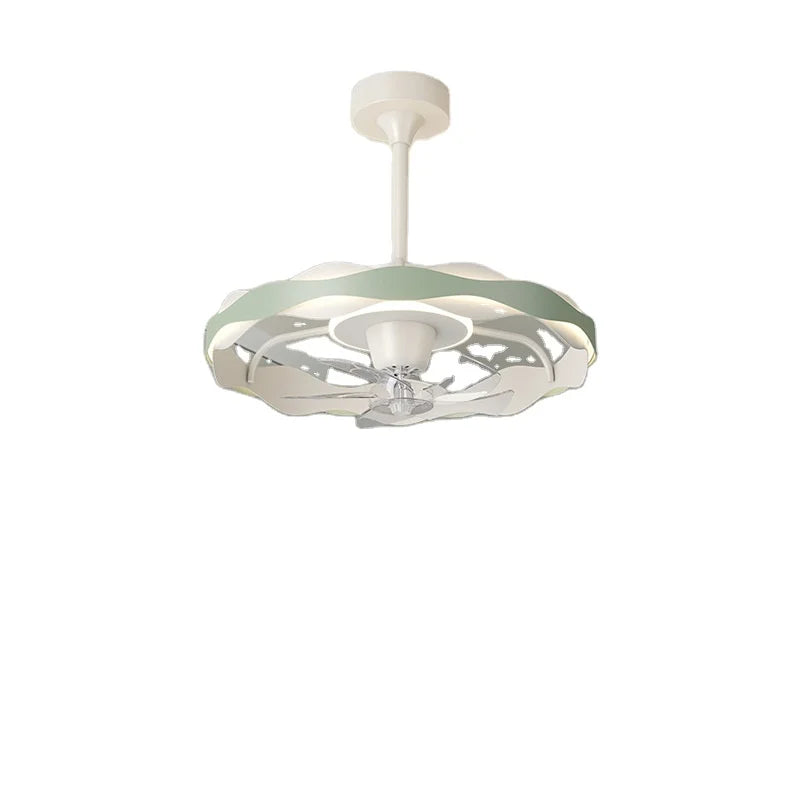 SENKAI Irregular Smart Ceiling Fan Blade Embedded Ceiling Light Large Wide-angle Transparent LED Light Metal Bedroom 97 Modern