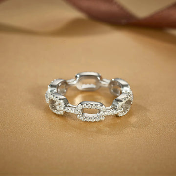 Fine Jewelry 925 Sterling Silver Eternity Cuban Ring GRA Certified VVS Moissanite Iced Out HipHop Style for Men Women Wedding