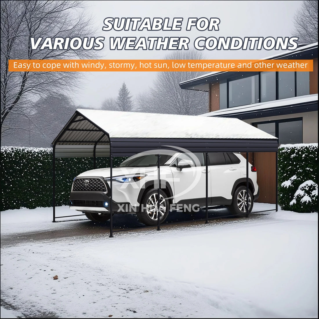 12X20 FT Heavy Duty Carport with Galvanized Steel Frame Metal Carport Upgraded Extra Large Garage for Pickup Boat Car Tractors