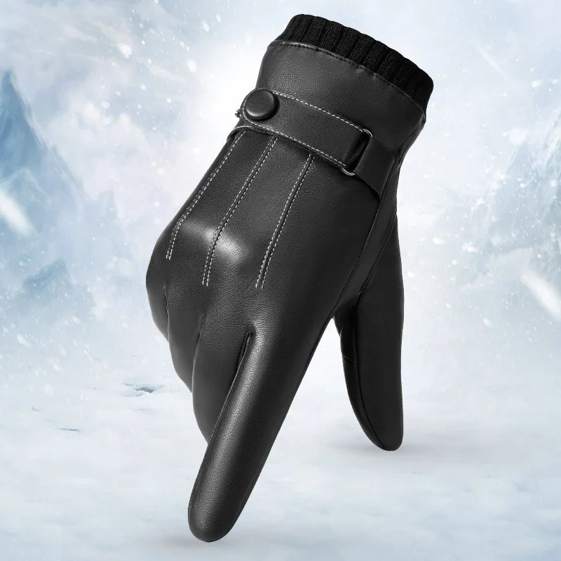 Modern Simplicity Touchscreen Motorcycle Male PU Leather Keep Warm Hand Gloves