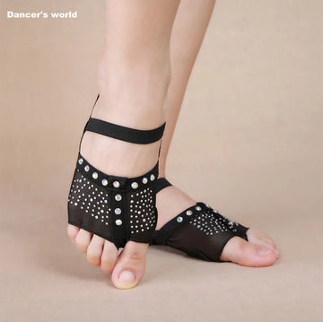 Bellydance shoes for women AB Stones comfortable soft soled shoe for adults and children dance practice shoes size S,M,L,XL