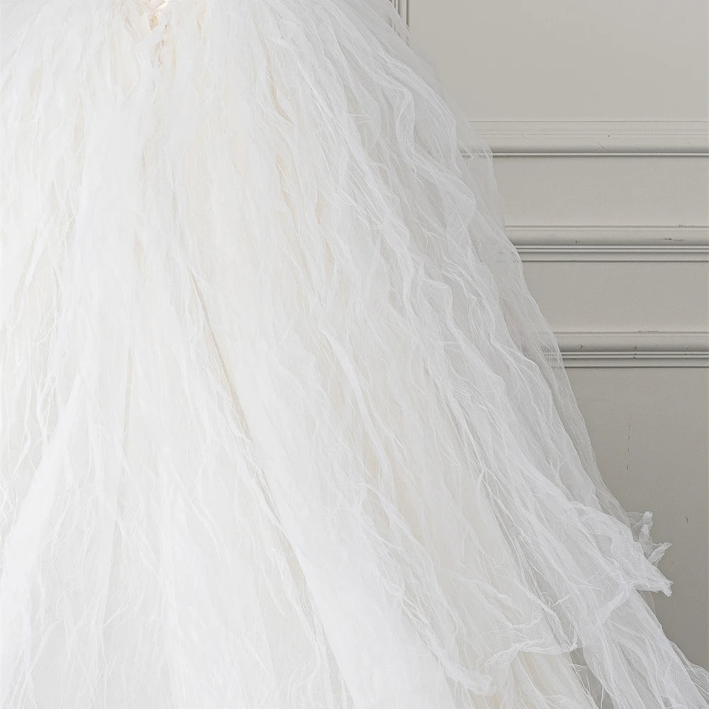Elegant Boat Neck Puffy Bridal Women'S Wedding Dresses Rl320