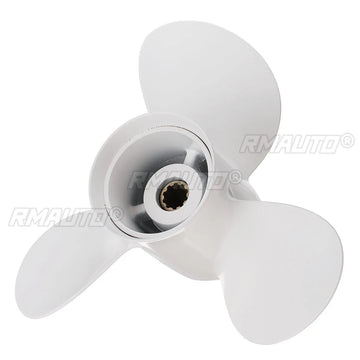 9 7/8 X 13 Marine Boat Outboard Propeller for Yamaha 20-30HP 664-45949-02-EL Aluminum Alloy White 3 Blades 10 Spline Tooth