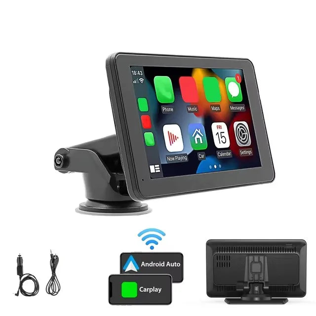 7inch Car Screen With Dash Cam Portable CarPlay Android Auto Monitor Dual DVR 1080P Rear Camera for All Car CarPlay