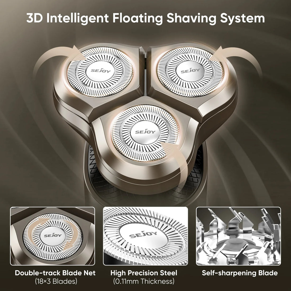 Sejoy 5 in 1 Electric Razor Shaver Barber for Men Rechargeable with Beard Trimmer Portable Shavers for Travel