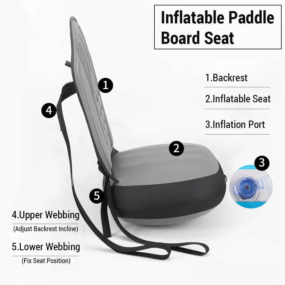 Detachable Kayak Seat with Back Support Inflatable Paddle Board Adjustable Seat Boat Accessories for Kayaking Fishing Canoe
