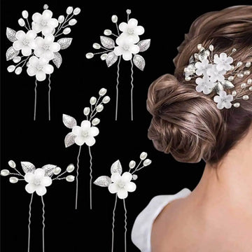 Transparent Material Crystal Flower U-shaped Hairpin Pin Headpiece Bridal Wedding Headpiece