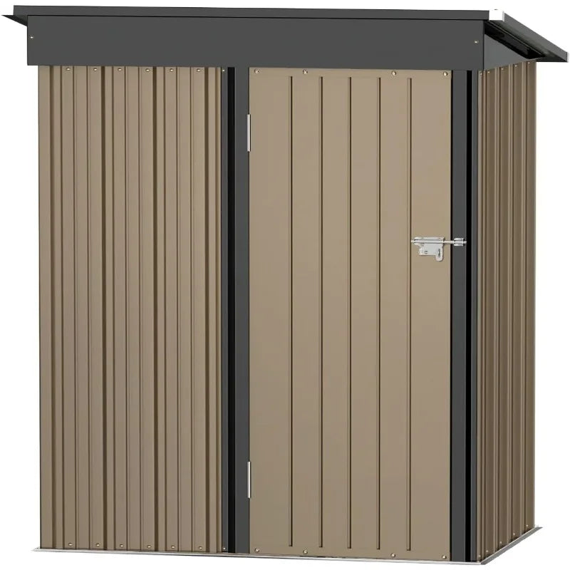 Metal Outdoor Storage Shed 5 X 3 FT Metal Shed With Lockable Door,Waterproof Garden Tool Shed Storage House For Backyard