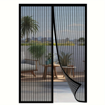 Heavy-Duty Magnetic Screen Door - Self-Sealing, Hands-Free Entry, Insect Protection - Pet & Youngsters Easy Care Nylon Mesh