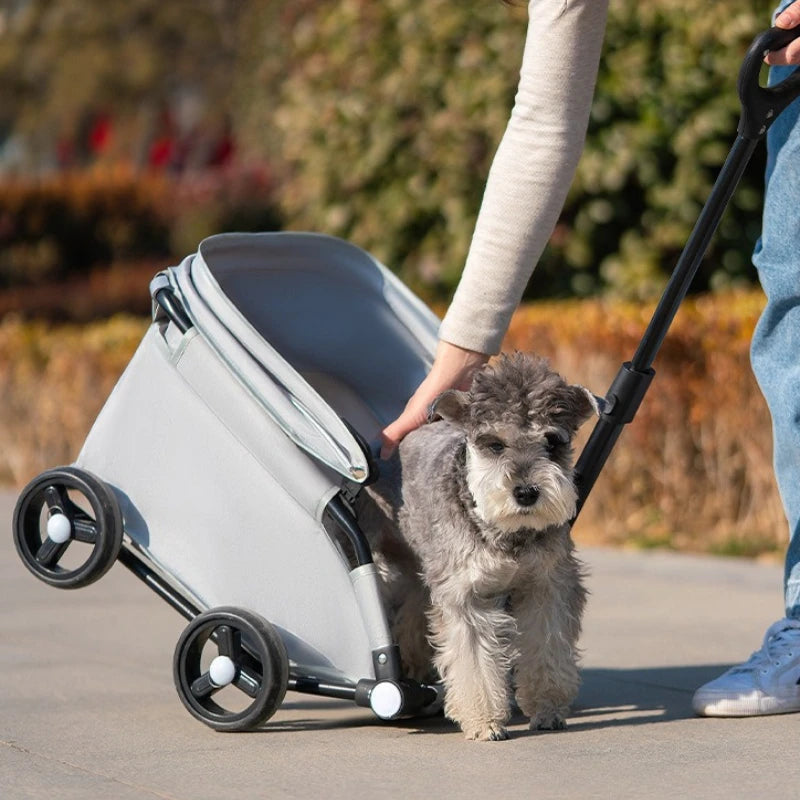 Portable Small Dog Pet Stroller Foldable Trolley Pet Stroller for Outdoor Use Lightweight Pet Stroller with Sunshade