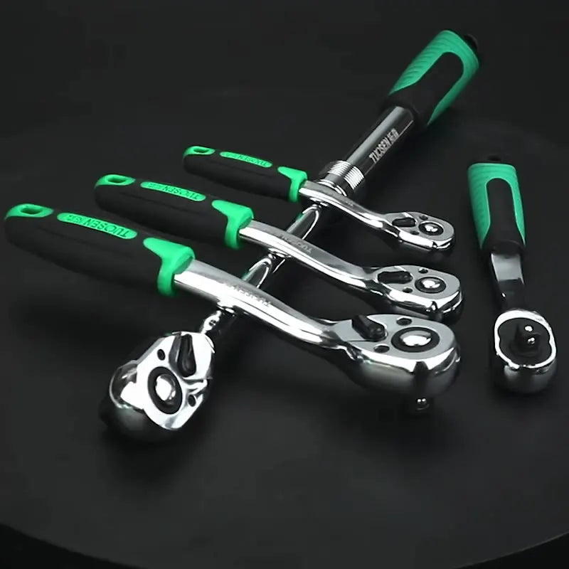 TUOSEN 3 size 72-Tooth Quick Release Ratchet Wrench- Multi-Function Hand Tool for Auto Repair & Maintenance