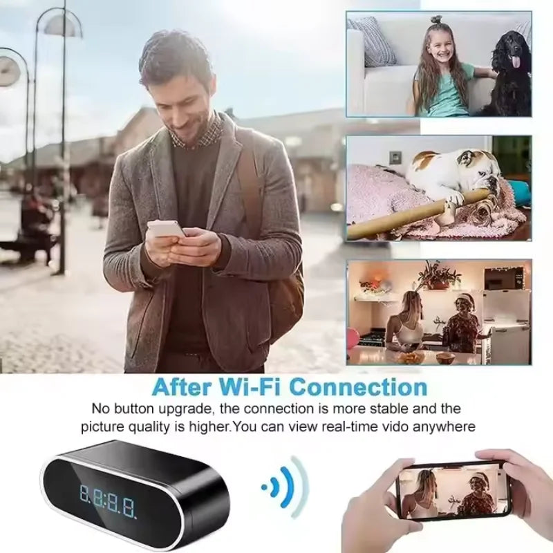 HD 1080P Alarm Clock Mini Camera Remote  Wireless Wifi Control IR Night Vision View DVR Camcorder Home Indoor Monitor Video
