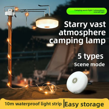 Multi-functional outdoor camping lamp lighting camping lamp tent lamp can receive light string camping tape measure lamp.