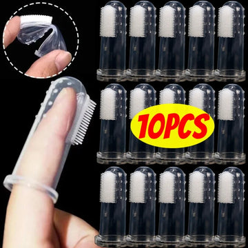 10/1PCS Pet Silicone Finger Toothbrush Super Soft Finger Cots Toothbrush Baby Teeth Cleaning Tool Dog Cat Teeth Clean Supplies