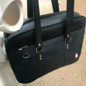 2025 New Women Japanese JK Uniform PU Bag Student Commuter School Bag Large Capacity One Shoulder Straddle Bags Handbag ToteBag