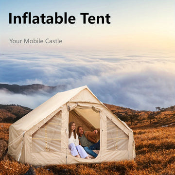 6-Person Inflatable Camping Tent - Easy Setup, All-Season Waterproof & Windproof Shelter, Portable Air Tent for Hiking, Fishing