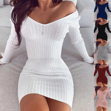 Dress Women Summer Style Europe United States Sexy v-neck Pure Color Mini Dresses Casual Vestidos LTF2823