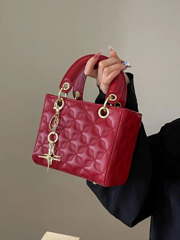 Burgundy wedding bride bag new trendy and high-end Western style crossbody bag wedding handbag