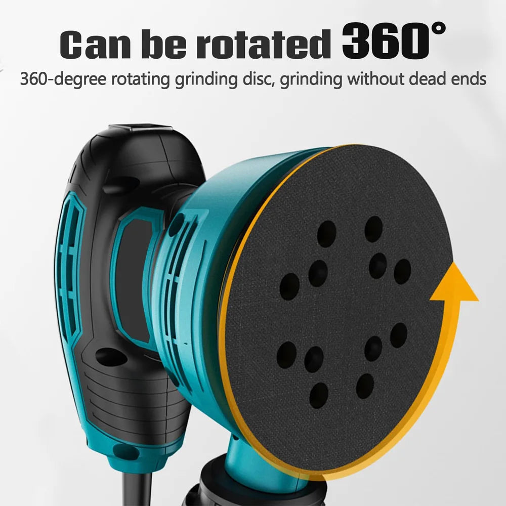 300W Electric Sander, 6 Gears Speed Adjustment 5 Inch 125mm ,Eccentricity 3,for Metal,Walls,Wood Sanding and Car Polishing