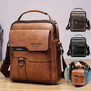 Durable Retro Vegan Leather Timeless Handbag - Comfy, Conveniently Portable, Stylish Crossbody Satchel For Business & Leisure