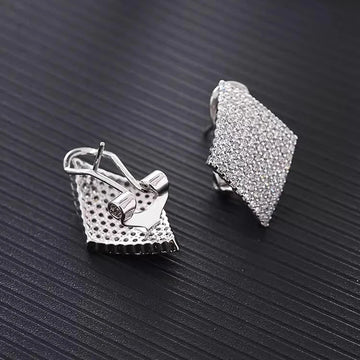 Huitan Fashion Contracted Women's Earrings Geometric Shaped Cubic Zirconia Earrings Bling Bling Exquisite Female Modern Jewelry
