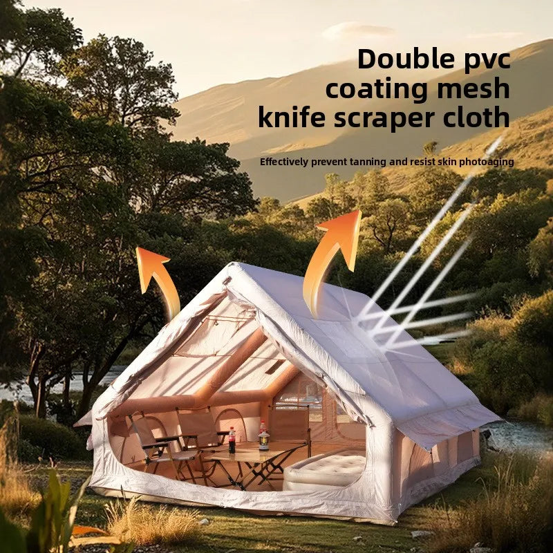 Pengyuan outdoor camping inflatable tent 12 square meters rainproof and warm thickened four-season universal camping overnight l