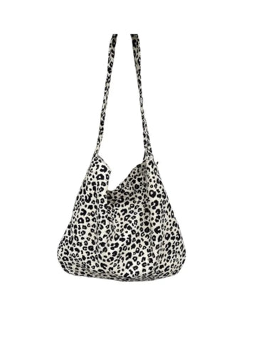 2025 Hole Patterned Canvas op Bag Single oulder Bag Student Tote Bag Leopard Print Versatile Casual Faion Bag