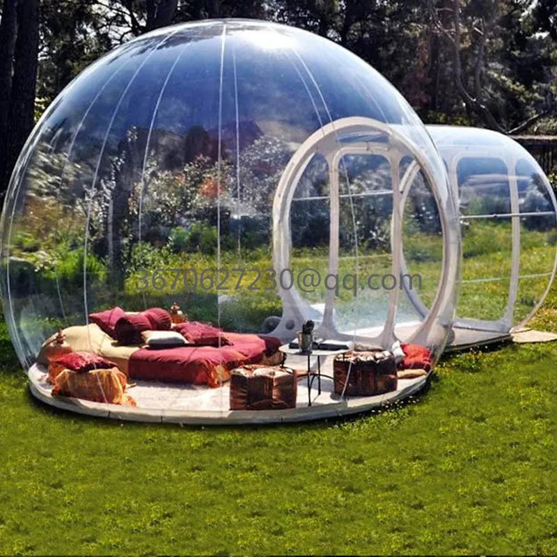 Outdoor Camping Inflatable Bubble Tent Large DIY Home House Backyard Camping Rain And Windproof Cabin Bubble Transparent Tent