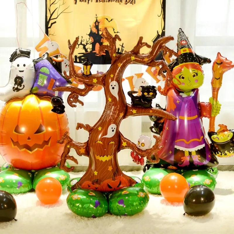 Halloween Balloons  Pumpkin Ghost Dead Tree Witch Mummy Bat Spider Balloon Halloween Party Spooky Decor Supplies