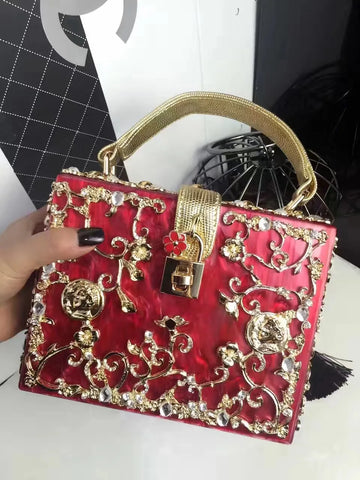 Classic Bling Sequined Women Metal Pearl White Clutch Bags Ladies Handbags With Heart Party Cocktail Evening Purse Bag Pink Han