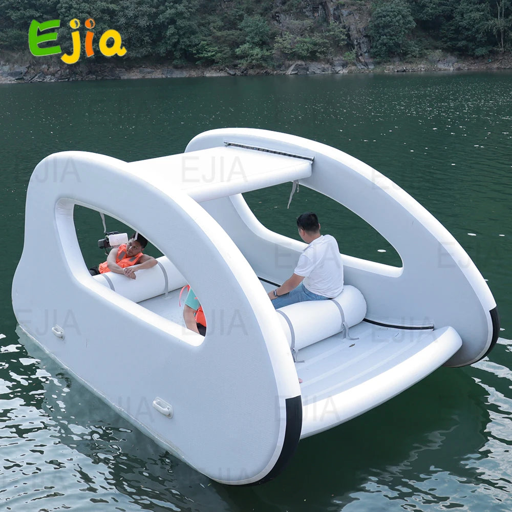 Portable Floating Water Platform Pontoon House Boat All-Electric Solar Powered Boat Zero-Emission Pontoon Fishing Boat For Water