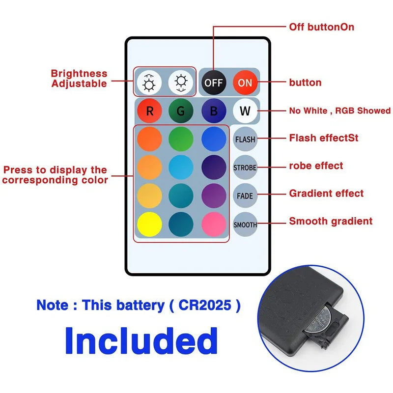 5V LED Strip Light RGB With USB 24Key Infrared Remote Control For Color Change Brightness SMD Suitable For Holiday Decoration