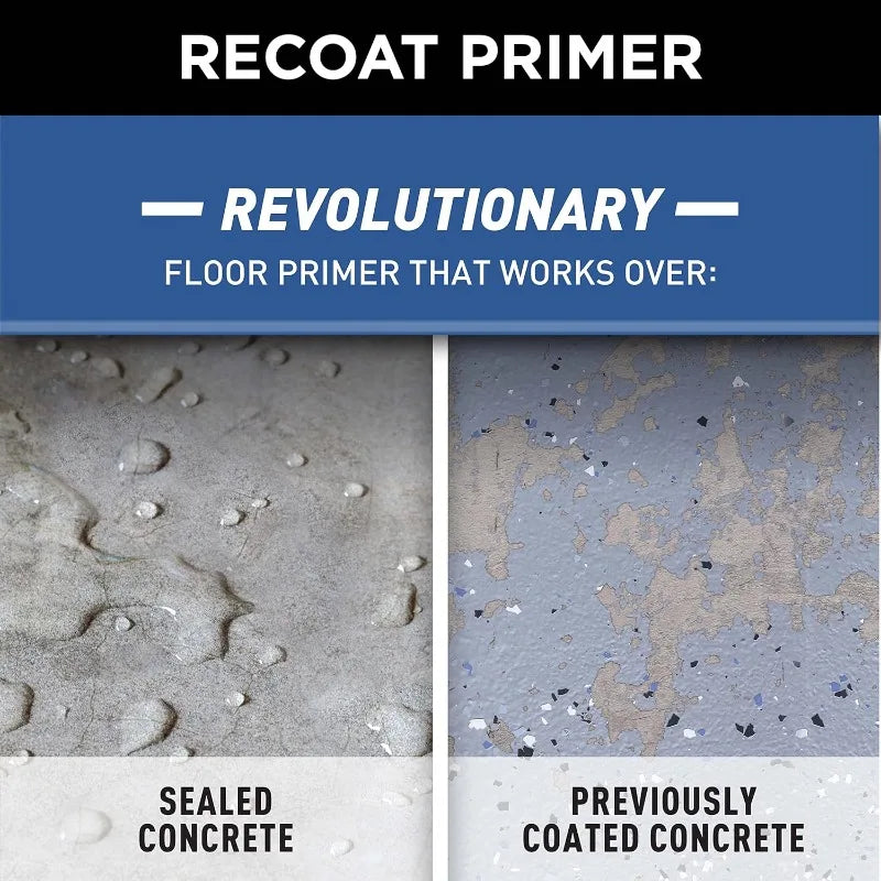 338806-2PK Concrete & Garage Floor Recoat Primer, Gallon, Gray, 2 Pack