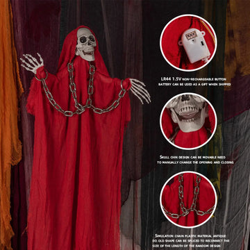 Halloween Outdoor Decoration Lifelike Skeleton With Sound Effects Creates Creepy Atmosphere Party