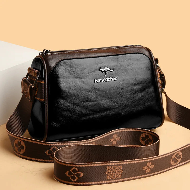 Women's shoulder bag Women's bag retro double-sided pillow bag large capacity solid color shoulder bag crossbody bag