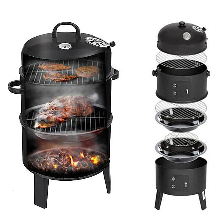 Hot Sale Outdoor Round Black Charcoal Smoke Kitchen Cooking BBQ Grill Garden Supplies