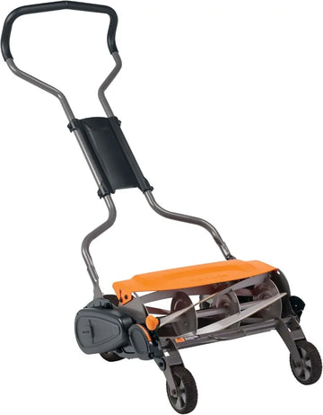 Push Mower - 18" Cut Width Manual Reel Mower with No Motor - Grass Cutter with Steel Blades that Stay Sharp - Eco-Friend