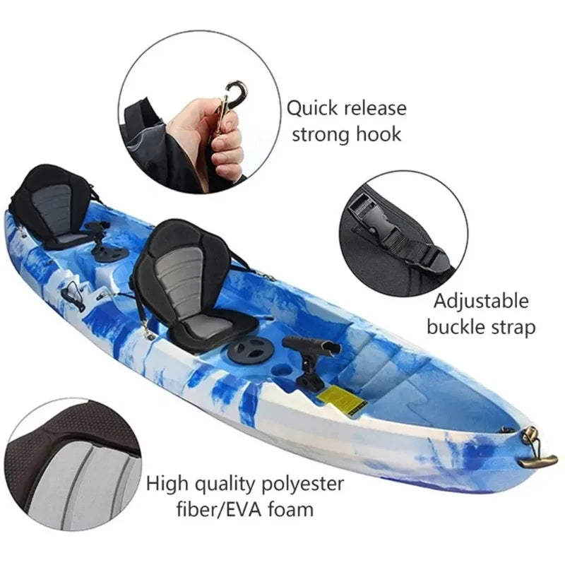 Kayak Seat Paddle Board Seats Adjustable Padded Kayak Seat with Detachable Storage Bag Canoe Backrest Seats for Rafting Fishing